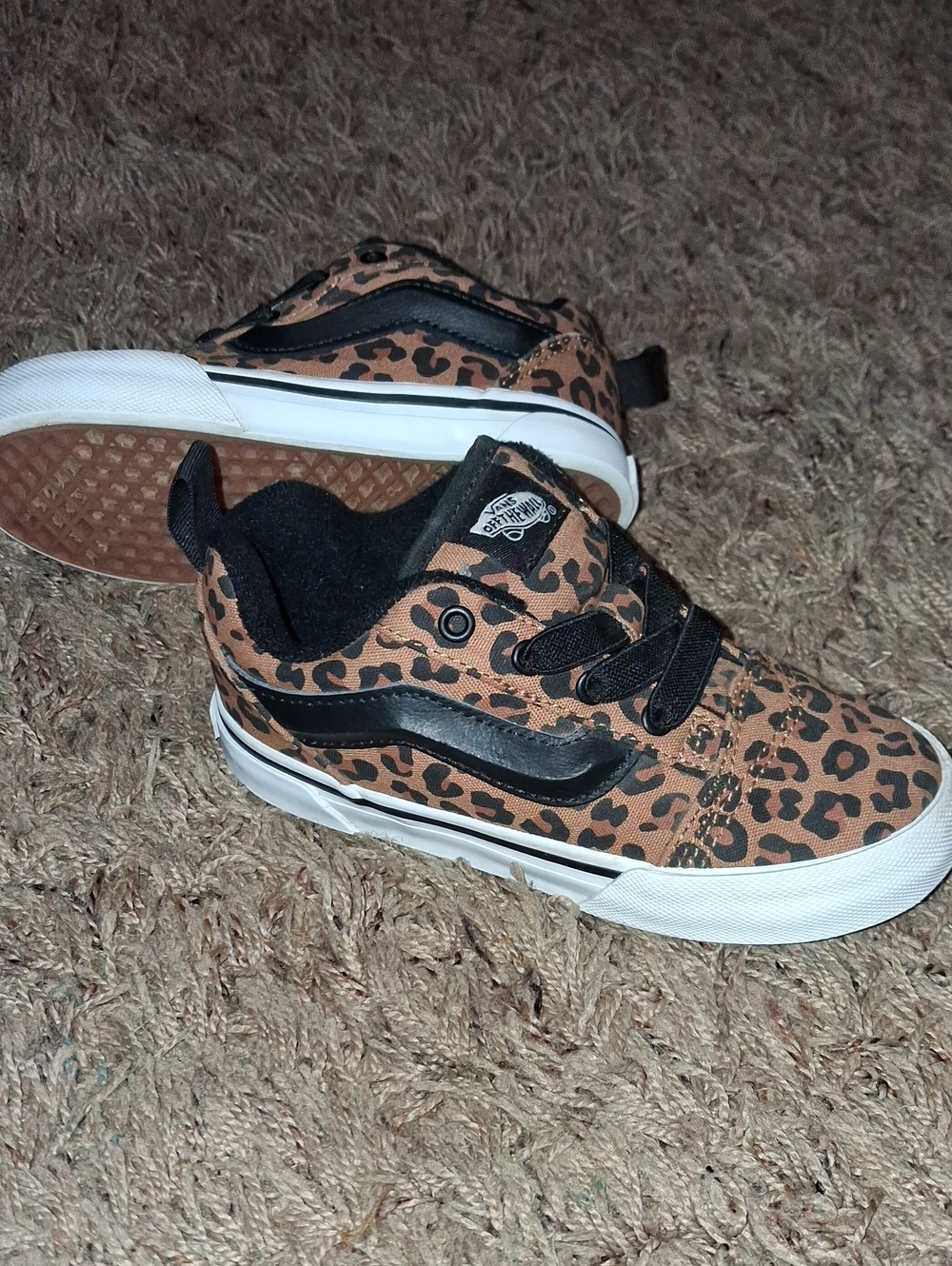 Vans Kids Leopard Print Low-Top Sneakers - Brown & Black 9 Toddler Boys Girls